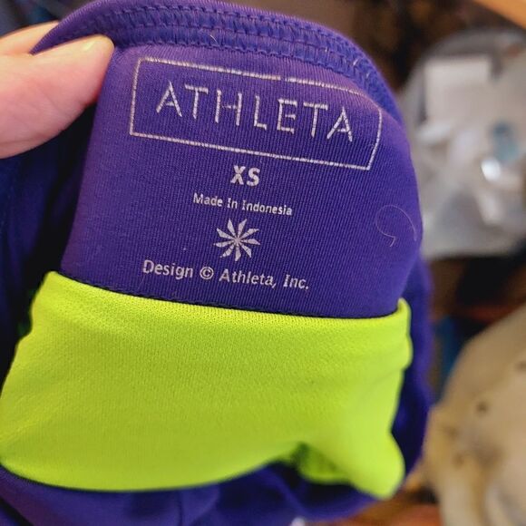 Athleta laser cutout hem purple 3" running shorts - Picture 5 of 10